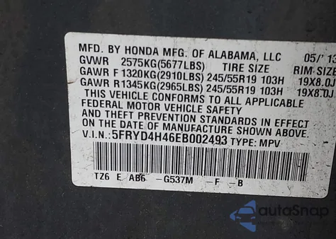 2014 Acura Mdx Technology Package from USA, damaged, VIN 5FRYD4H46EB002493